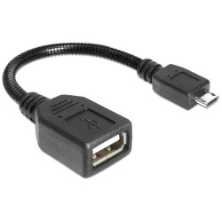 Delock - Kabel USB - USB (F) do Micro USB typ B (M) - USB 2.0 OTG - 18 cm - černá