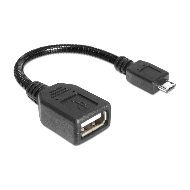 Delock - Kabel USB - USB (F) do Micro USB typ B (M) - USB 2.0 OTG - 18 cm - černá