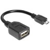 Delock - Kabel USB - USB (F) do Micro USB typ B (M) - USB 2.0 OTG - 18 cm - černá