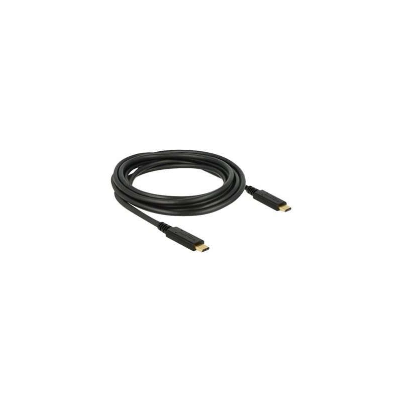 Delock - USB kabel - 24 pin USB-C (M) do 24 pin USB-C (M) - USB 2.0 - 5 A - 3 m - černá