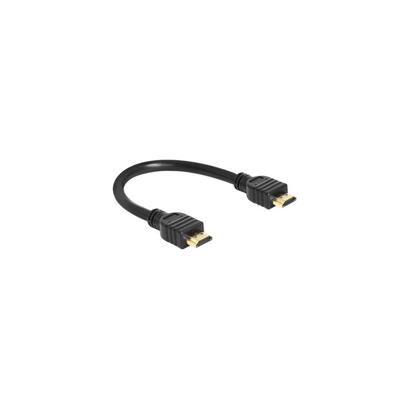 Delock High Speed HDMI with Ethernet - Kabel HDMI s ethernetem - HDMI s piny (male) do HDMI s piny (male) - 25 cm