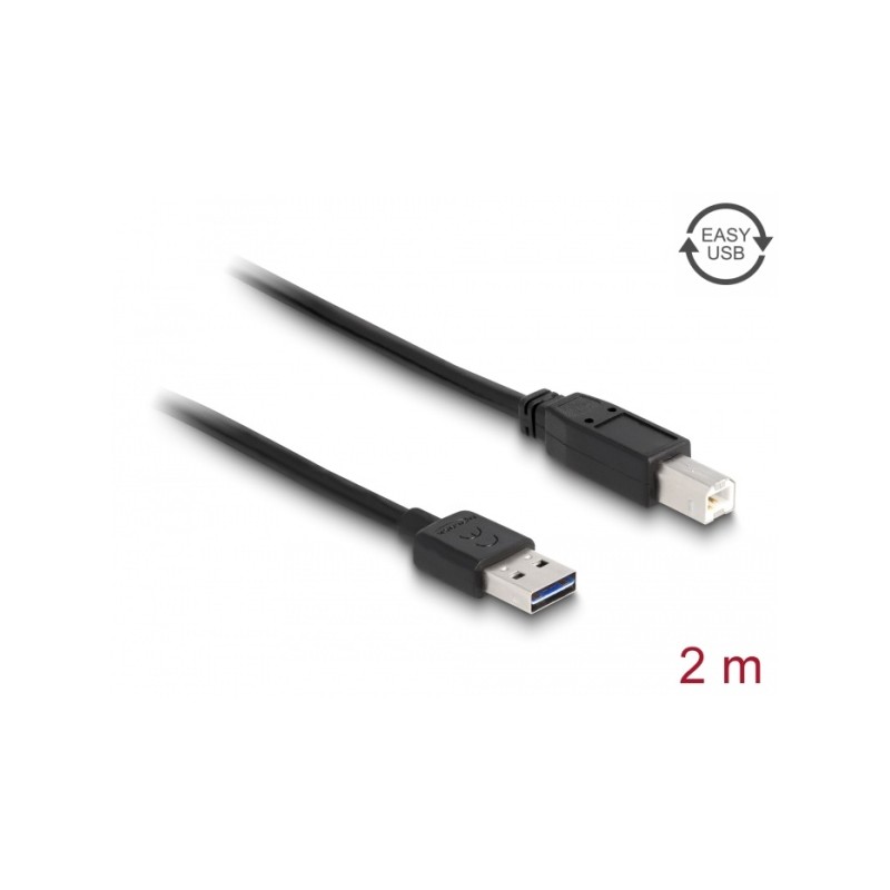 Delock EASY-USB - Kabel USB - USB typ B (M) do USB (M) - 2 m - černá