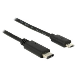 Delock - USB kabel - 24 pin USB-C (M) do Micro USB typ B (M) - USB 2.0 - 3 A - 50 cm - černá