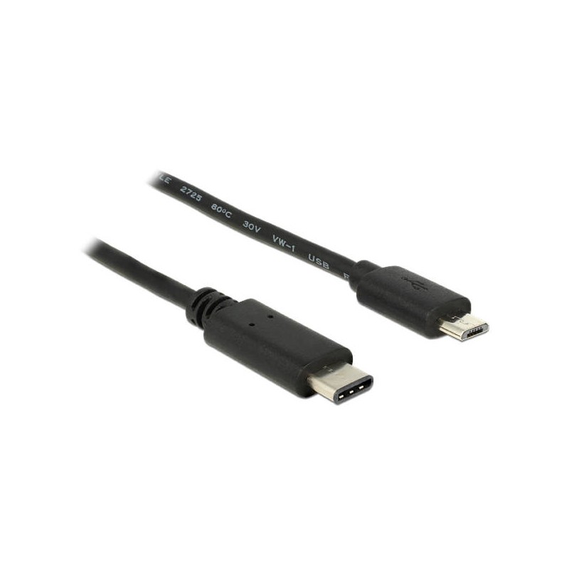 Delock - USB kabel - 24 pin USB-C (M) do Micro USB typ B (M) - USB 2.0 - 3 A - 50 cm - černá