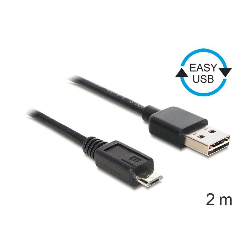 Delock EASY-USB - Kabel USB - Micro USB typ B (M) do USB (M) - USB 2.0 - 1 m - černá 83367