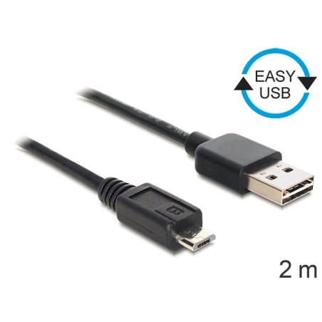 Delock EASY-USB - Kabel USB - Micro USB typ B (M) do USB (M) - USB 2.0 - 1 m - černá 83367