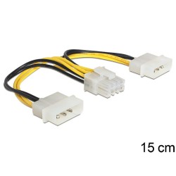 Delock - Elektrický kabel - 8 pin EPS12V (F) do 4 pinové interní napájení (M) - 15 cm