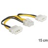 Delock - Elektrický kabel - 8 pin EPS12V (F) do 4 pinové interní napájení (M) - 15 cm