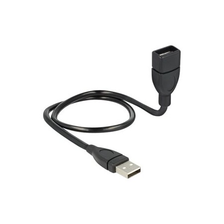 Delock ShapeCable - Prodlužovací šňůra USB - USB (F) do USB (M) - 50 cm - černá