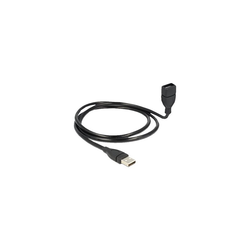 Delock ShapeCable - Prodlužovací šňůra USB - USB (F) do USB (M) - 1 m - černá