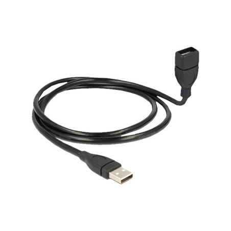 Delock ShapeCable - Prodlužovací šňůra USB - USB (F) do USB (M) - 1 m - černá