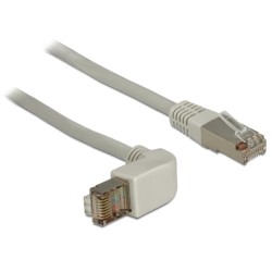 Delock - Patch kabel - RJ-45 (M) do RJ-45 (M) - 1 m - SFTP - CAT 5e - lisovaný, 90° konektor - šedá 83515