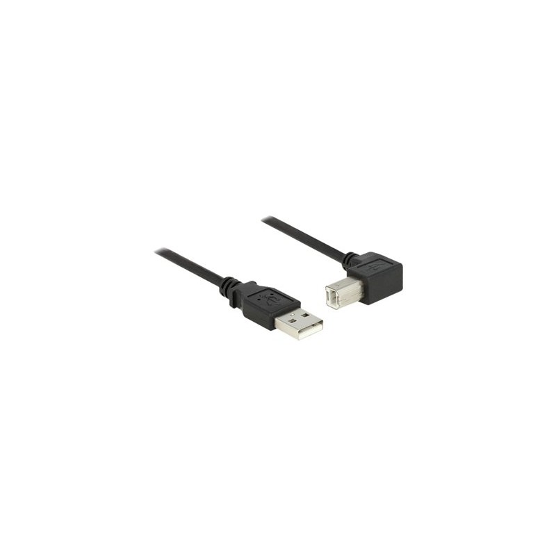 Delock - Kabel USB - USB typ B (M) do USB (M) - USB 2.0 - 1 m - 90° konektor - černá