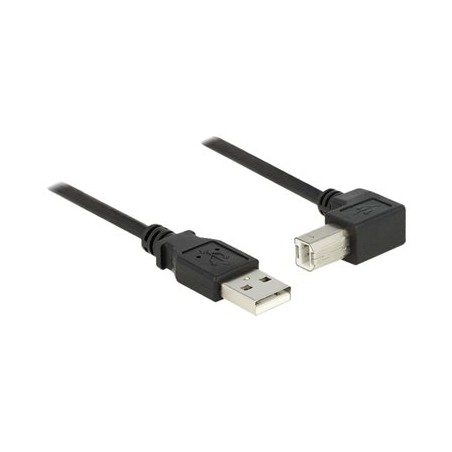 Delock - Kabel USB - USB typ B (M) do USB (M) - USB 2.0 - 1 m - 90° konektor - černá