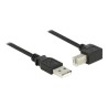 Delock - Kabel USB - USB typ B (M) do USB (M) - USB 2.0 - 1 m - 90° konektor - černá