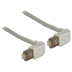 Delock - Patch kabel - RJ-45 (M) do RJ-45 (M) - 1 m - SFTP - CAT 5e - lisovaný, 90° konektor - šedá 83511