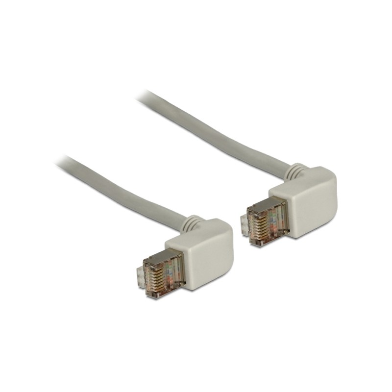 Delock - Patch kabel - RJ-45 (M) do RJ-45 (M) - 1 m - SFTP - CAT 5e - lisovaný, 90° konektor - šedá 83511