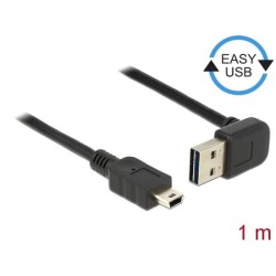 Delock EASY-USB - Kabel USB - mini-USB typ B (M) do USB (M) - USB 2.0 - 1 m - 90° konektor - černá