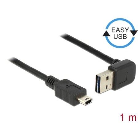Delock EASY-USB - Kabel USB - mini-USB typ B (M) do USB (M) - USB 2.0 - 1 m - 90° konektor - černá