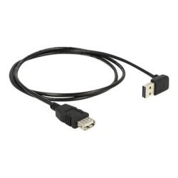 Delock EASY-USB - Prodlužovací šňůra USB - USB (F) do USB (M) - USB 2.0 - 2 m - 90° konektor - černá