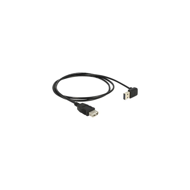 Delock EASY-USB - Prodlužovací šňůra USB - USB (F) do USB (M) - USB 2.0 - 2 m - 90° konektor - černá