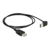 Delock EASY-USB - Prodlužovací šňůra USB - USB (F) do USB (M) - USB 2.0 - 2 m - 90° konektor - černá