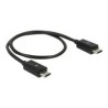 Delock Power Sharing Cable - Kabel USB - Micro USB typ B (M) do Micro USB typ B (M) - USB 2.0 OTG - 30 cm - černá