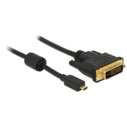 Delock - Kabel adaptéru - dva spoje - DVI-D s piny (male) do 19 pin micro HDMI Type D s piny (male) - 2 m - černá