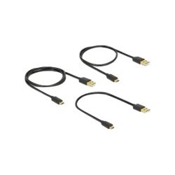 Delock - Sada kabelů USB - černá