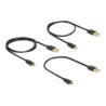Delock - Sada kabelů USB - černá