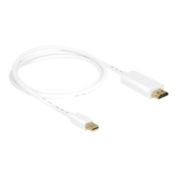 Delock High Speed HDMI - Kabel adaptéru - Mini DisplayPort s piny (male) do HDMI s piny (male) - 1 m - bílá - podporuje 4K