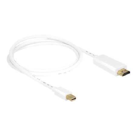 Delock High Speed HDMI - Kabel adaptéru - Mini DisplayPort s piny (male) do HDMI s piny (male) - 1 m - bílá - podporuje 4K