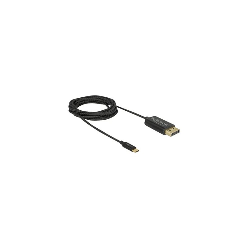 Delock - Kabel DisplayPort - 24 pin USB-C (M) do DisplayPort (M) - DisplayPort 1.2 - 2 m - podporuje 4K, USB napájení - černá