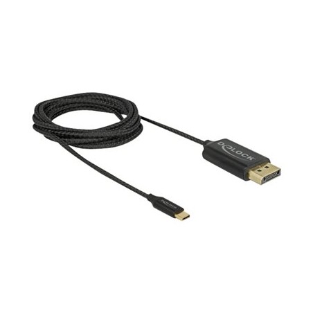 Delock - Kabel DisplayPort - 24 pin USB-C (M) do DisplayPort (M) - DisplayPort 1.2 - 2 m - podporuje 4K, USB napájení - černá