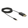 Delock - Kabel DisplayPort - 24 pin USB-C (M) do DisplayPort (M) - DisplayPort 1.2 - 2 m - podporuje 4K, USB napájení - černá