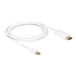 Delock High Speed HDMI - Kabel adaptéru - Mini DisplayPort s piny (male) do HDMI s piny (male) - 3 m - bílá - podporuje 4K