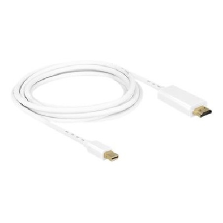 Delock High Speed HDMI - Kabel adaptéru - Mini DisplayPort s piny (male) do HDMI s piny (male) - 3 m - bílá - podporuje 4K