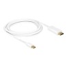 Delock High Speed HDMI - Kabel adaptéru - Mini DisplayPort s piny (male) do HDMI s piny (male) - 3 m - bílá - podporuje 4K
