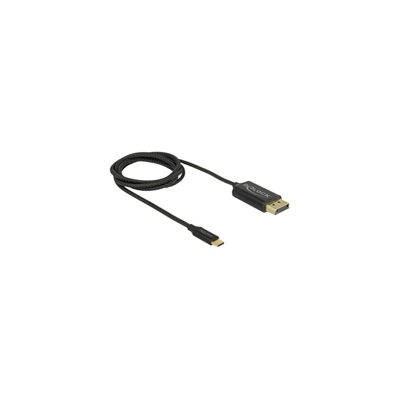 Delock - Kabel DisplayPort - 24 pin USB-C (M) do DisplayPort (M) - DisplayPort 1.2 - 1 m - podporuje 4K, USB napájení - černá