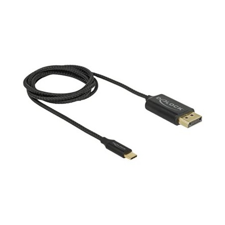 Delock - Kabel DisplayPort - 24 pin USB-C (M) do DisplayPort (M) - DisplayPort 1.2 - 1 m - podporuje 4K, USB napájení - černá