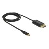 Delock - Kabel DisplayPort - 24 pin USB-C (M) do DisplayPort (M) - DisplayPort 1.2 - 1 m - podporuje 4K, USB napájení - černá