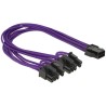 Delock - Adaptér napájení - 8 pinové napájení PCIe (6+2) (M) do 6 pin PCIe power (F) - 30 cm - purpurová