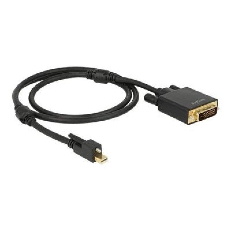 Delock Cable mini Displayport 1.2 male with screw DVI male 4K Active - Nástroj pro převod videa - Parade PS171 - DisplayPort