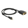 Delock Cable mini Displayport 1.2 male with screw DVI male 4K Active - Nástroj pro převod videa - Parade PS171 - DisplayPort