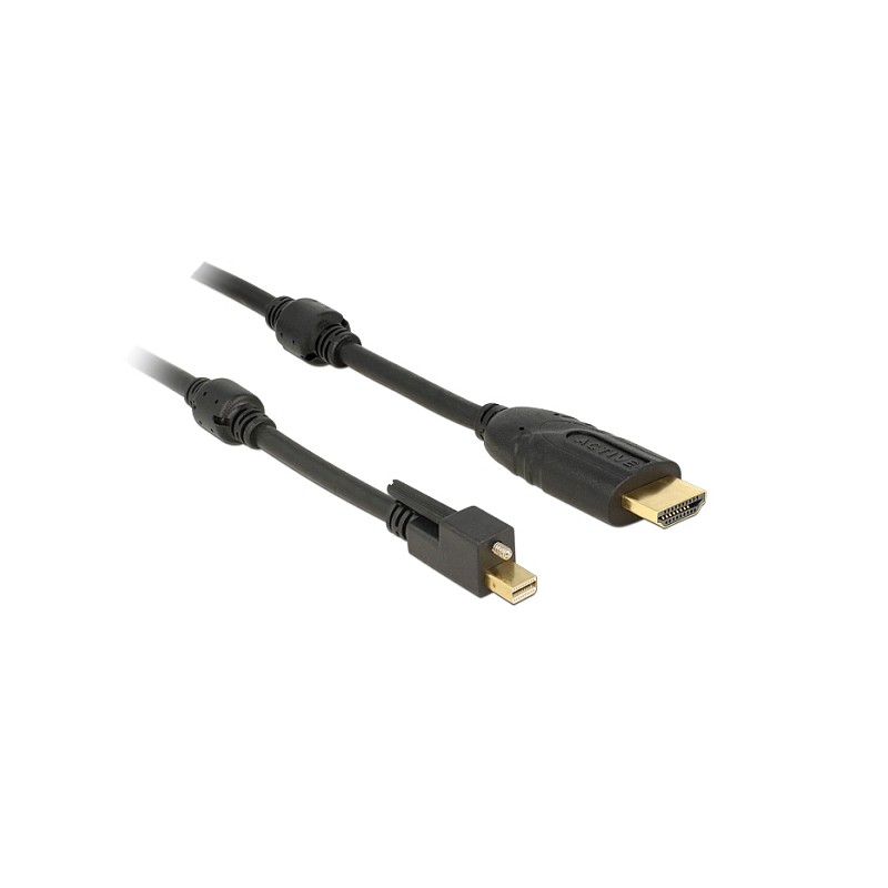Delock - Kabel adaptéru - Mini DisplayPort s piny (male) do HDMI s piny (male) - 2 m - černá - podporuje 4K