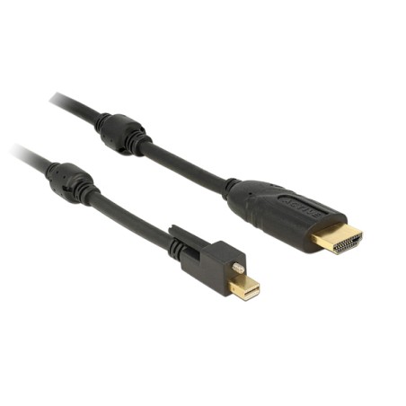 Delock - Kabel adaptéru - Mini DisplayPort s piny (male) do HDMI s piny (male) - 2 m - černá - podporuje 4K