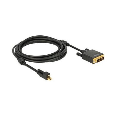 Delock - Kabel obrazovky - Mini DisplayPort (M) do DVI-D (M) - 3 m - křídlové šrouby - černá