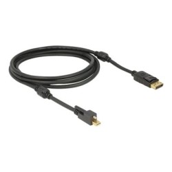 Delock - Kabel DisplayPort - DisplayPort (M) do Mini DisplayPort (M) - 2 m - křídlové šrouby - černá