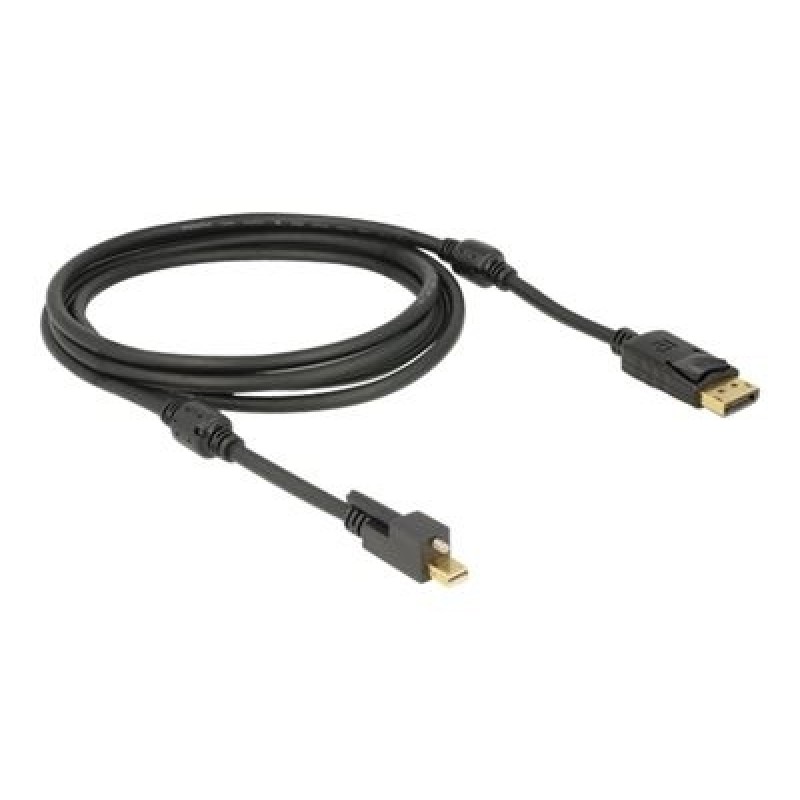 Delock - Kabel DisplayPort - DisplayPort (M) do Mini DisplayPort (M) - 2 m - křídlové šrouby - černá