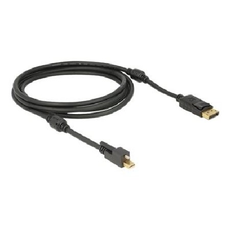 Delock - Kabel DisplayPort - DisplayPort (M) do Mini DisplayPort (M) - 2 m - křídlové šrouby - černá